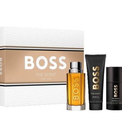 Coffret Boss The Scent For Him EDT 3 Pcs ( 100 ml+Gel Douche+Deodorant)