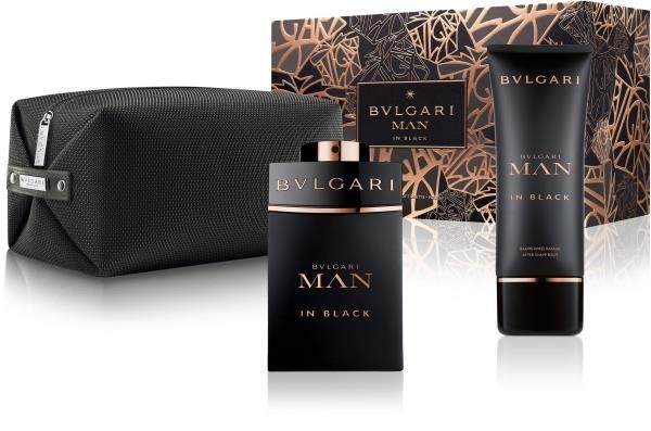Coffret Bvlgari Man In Black EDP 3 PCS (100ml+after shave balm+pouch)