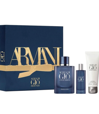 Coffret Giorgio Armani Acqua di Giò Profondo EDP 3 Pcs (75ml+15ml+Gel Douche)
