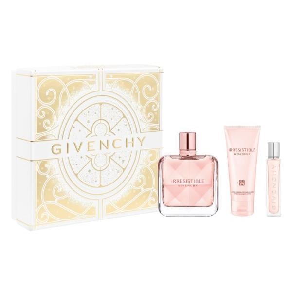 Coffret Givenchy Irresistible 3 pcs ( EDP 80 ml + EDP 12.5 ml + lait de corps 75 ml ) Coffret Givenchy Irresistible 3 pcs ( EDP 80 ml + EDP 12.5 ml + lait de corps 75 ml )
