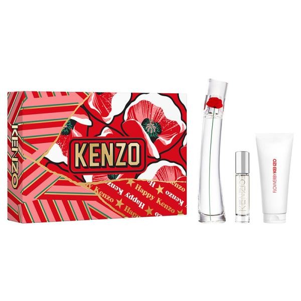 Coffret Kenzo Flower 3pcs ( EDP 100ml + EDP 10ml + lait de corps 75 ml )