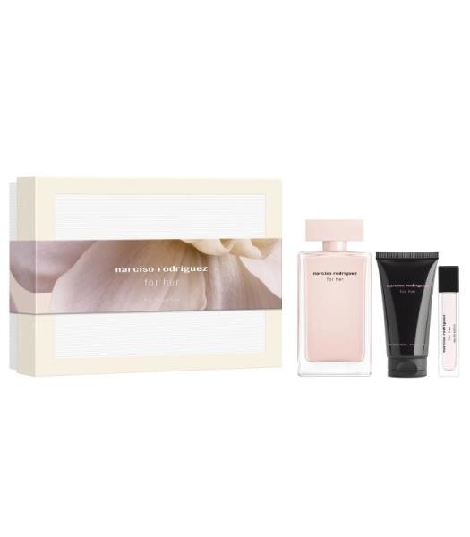 Coffret Narciso Rodriguez For Her EDP 3 pcs ( EDP 100 ml +EDP 10 ml + lait de corps 50 ml ) Coffret Narciso Rodriguez For Her EDP 3 pcs ( EDP 100 ml +EDP 10 ml + lait de corps 50 ml )