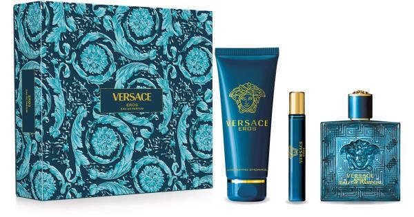 Coffret Versace eros parfum 3 pcs ( parfum 100 ml + parfum 10 ml +gel douche 150 ml )