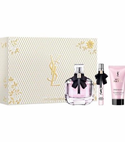 Coffret Yves Saint Laurent Mon Paris 3 pcs ( EDP 90 ml + EDP 10 ml + lait de corps 50 ml )