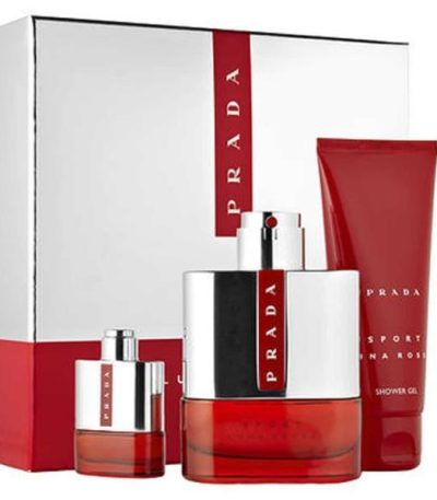 Coffret prada sport luna rossa 3 pcs ( EDT 100 ml + EDT 9 ml + gel douche 100 ml )