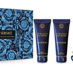 Coffret versace dylan bleu pour femme 4 pcs (EDP 100 ml +EDP 5ml +Body lotion 100 ml +gel douche 100 ml )
